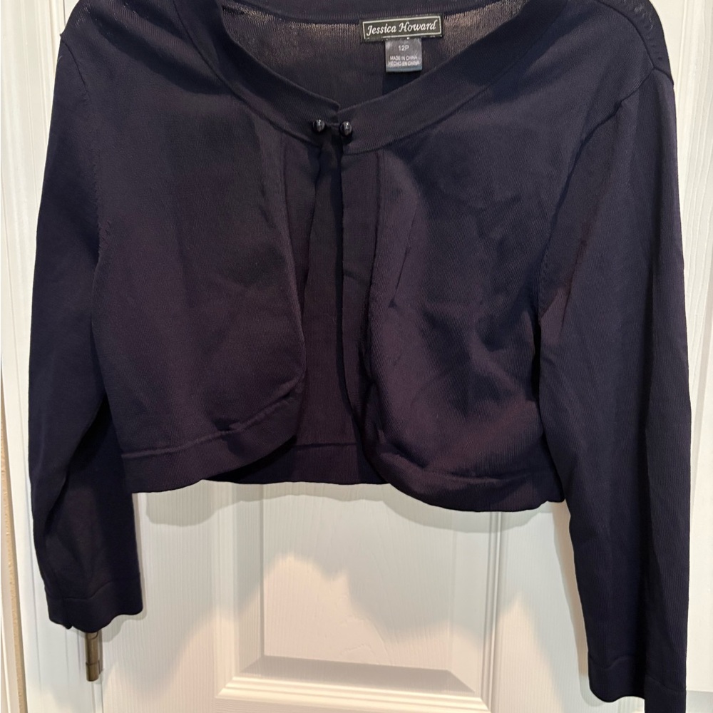 Jessica Howard Navy Cropped Bolero Cardigan